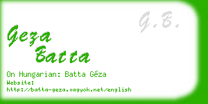 geza batta business card