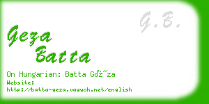 geza batta business card